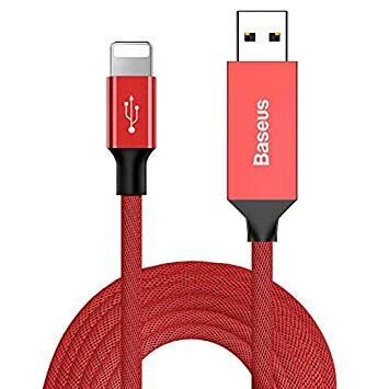 Baseus Yiven Lightning Kablo 120 cm Kırmızı
