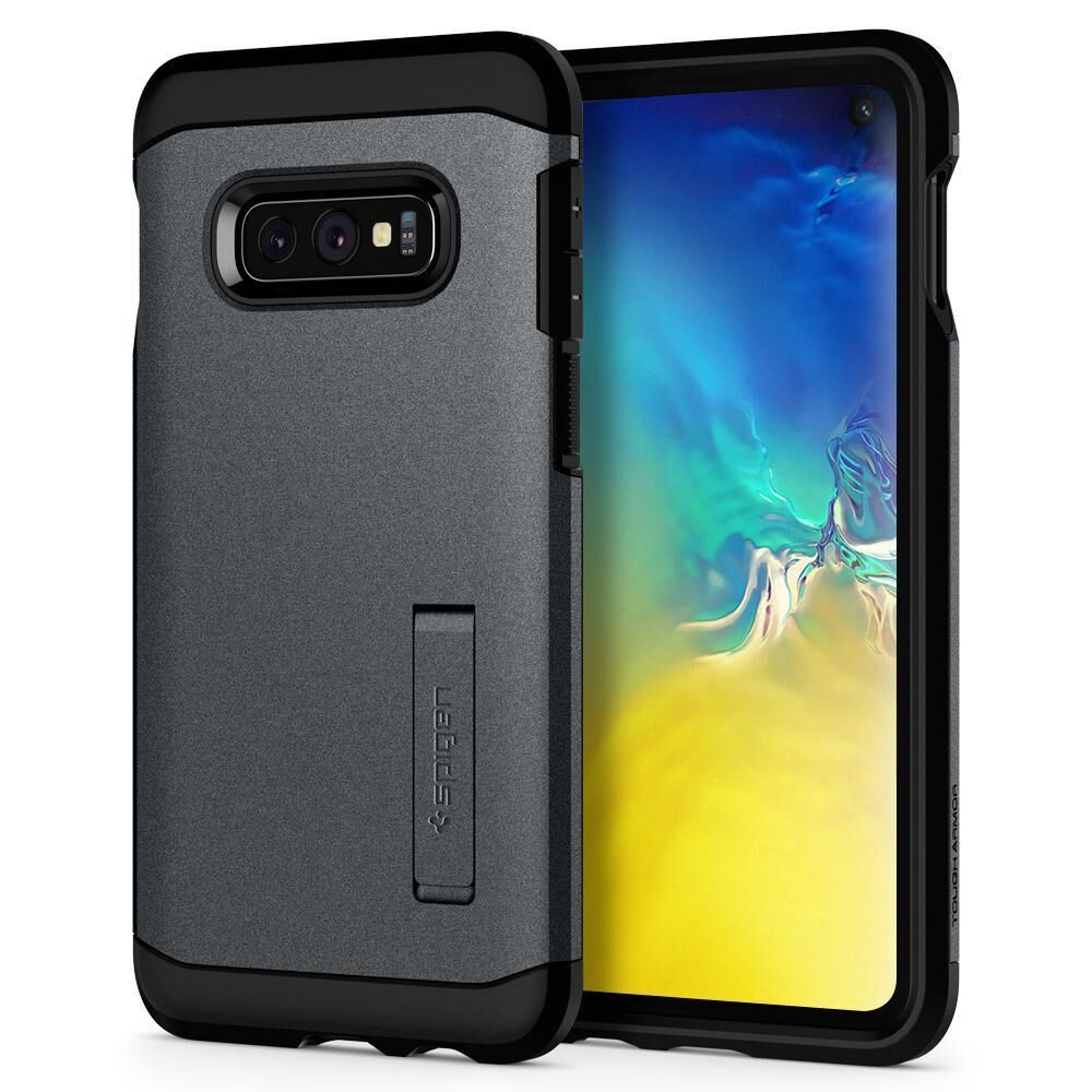 Spigen Galaxy S10e ile Uyumlu Kılıf Tough Armor Graphite Gray