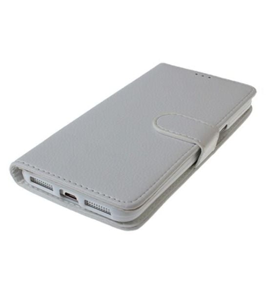 G3 ile Uyumlu Yan Kapaklı Cüzdanlı Kart Bölmeli Deri Kılıf Beyaz Renk