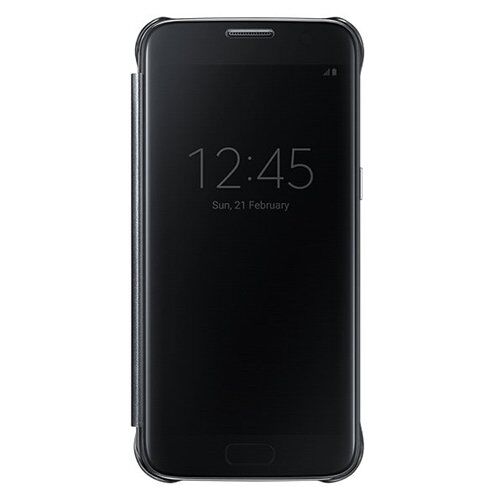 Galaxy S7 ile Uyumlu Clear View Cover Kılıf Siyah EF-ZG930CBEGWW