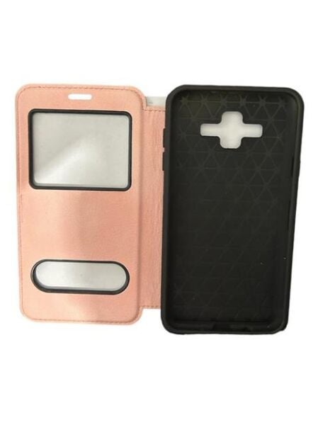 Jopus Galaxy J7 Duo ile Uyumlu Premium Kapaklı Kılıf Açık Pembe