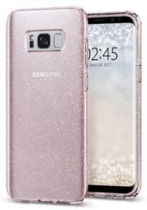 Spigen Galaxy S8 ile Uyumlu Kılıf Liquid Crystal Glitter Rose Quartz