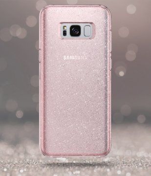 Spigen Galaxy S8 ile Uyumlu Kılıf Liquid Crystal Glitter Rose Quartz
