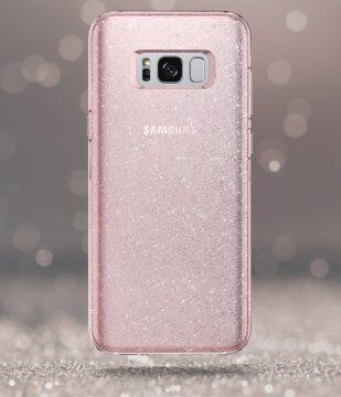Spigen Galaxy S8 ile Uyumlu Kılıf Liquid Crystal Glitter Rose Quartz