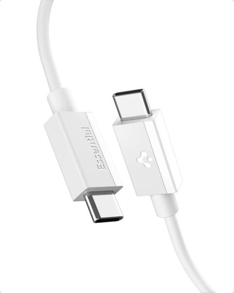 Spigen USB-C to USB-C 2 Metre Kablo 60W Güç / PPS 2.0 Super Hızlı Şarj / 480 Mbps Data Aktarım Hızı Type-C Ekstra Dayanıklı White