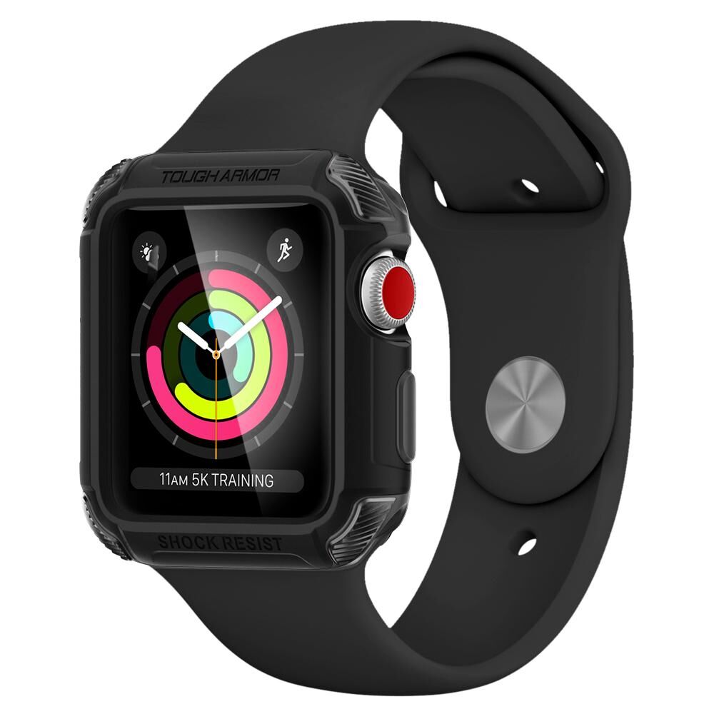 Spigen Apple Watch Series 3/2/1 ile Uyumlu Kılıf Tough Armor 2 (38mm) Matte Black