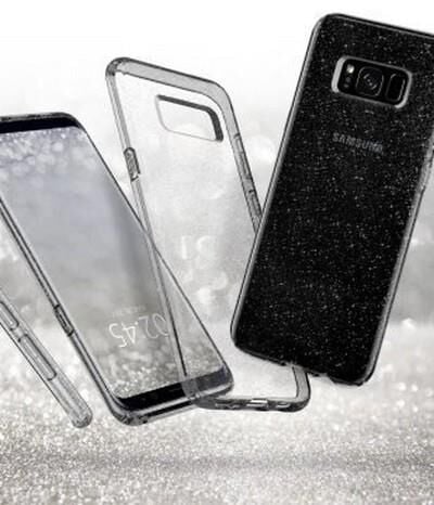 Spigen Galaxy S8 ile Uyumlu Kılıf Liquid Crystal Glitter Space Quartz