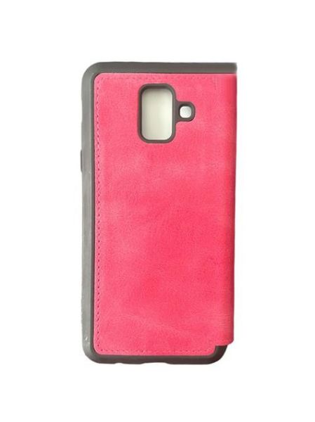 Jopus Galaxy J7 Max ile Uyumlu Premium Kapaklı Kılıf Pembe