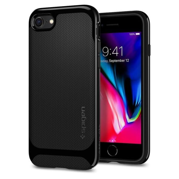 Spigen iPhone 7/8 ile Uyumlu Kılıf Neo Hybrid Herringbone Serisi Shiny Black