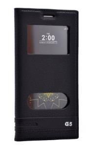 Zore G5 ile Uyumlu Elite Serisi Pencereli Kapaklı Kılıf Siyah