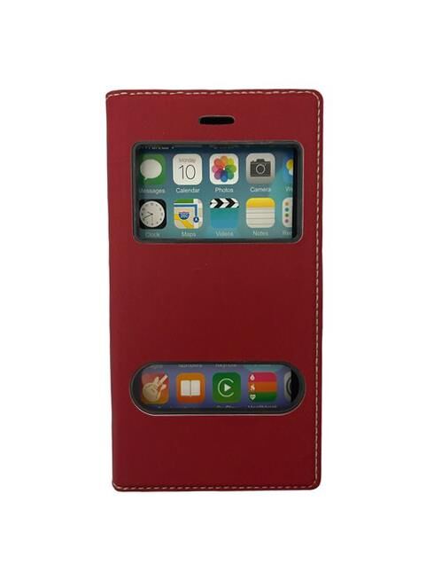 Jopus Galaxy J7 Max ile Uyumlu Premium Kapaklı Kılıf Kırmızı