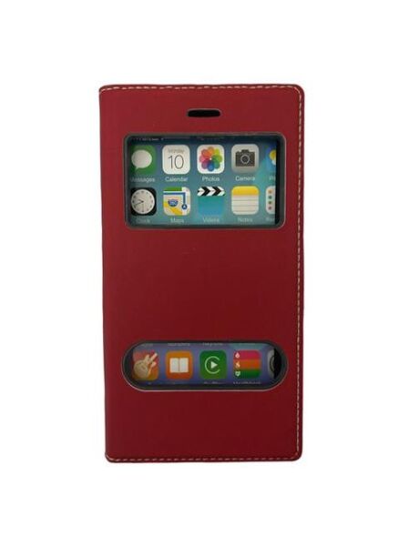 Jopus Galaxy J7 Max ile Uyumlu Premium Kapaklı Kılıf Kırmızı