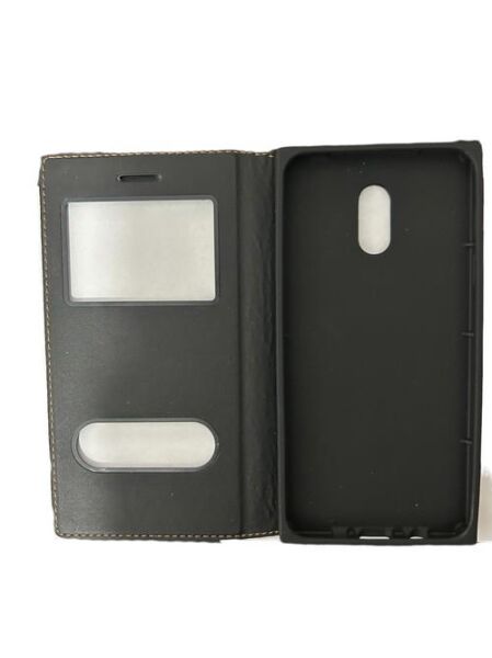 Jopus Galaxy J7 Plus ile Uyumlu Premium Kapaklı Kılıf Siyah