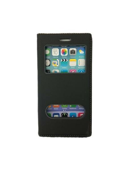 Jopus Galaxy J7 Plus ile Uyumlu Premium Kapaklı Kılıf Siyah