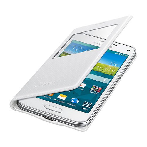 Galaxy S5 Mini ile Uyumlu Kılıf S View Beyaz EF-CG800BHEGWW (Out)