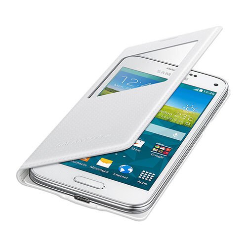 Galaxy S5 Mini ile Uyumlu Kılıf S View Beyaz EF-CG800BHEGWW (Out)