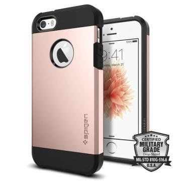 Spigen iPhone 5,5s,SE ile Uyumlu Kılıf Tough Armor Rose Gold