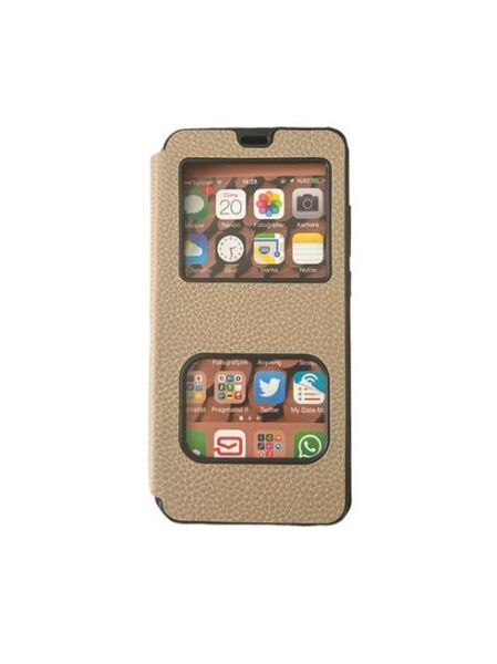 Jopus Redmi Note 8 ile Uyumlu Premium Kapaklı Kılıf Gold