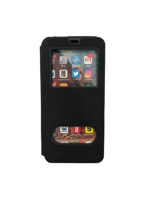 Jopus Redmi 7 ile Uyumlu Premium Kapaklı Kılıf Siyah