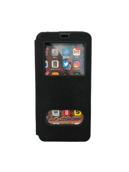 Jopus Redmi 7 ile Uyumlu Premium Kapaklı Kılıf Siyah