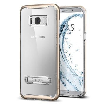Spigen Galaxy S8 Plus ile Uyumlu Kılıf Crystal Hybrid Gold Maple