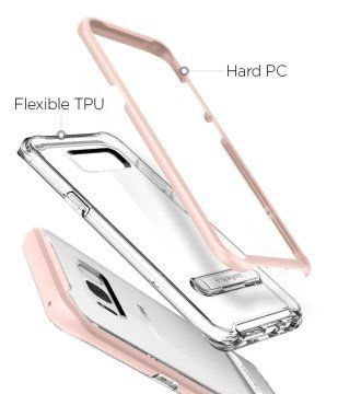 Spigen Galaxy S8 Plus ile Uyumlu Kılıf Crystal Hybrid Pink