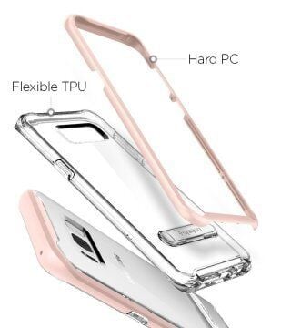 Spigen Galaxy S8 Plus ile Uyumlu Kılıf Crystal Hybrid Pink