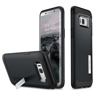 Spigen Galaxy S8 Plus ile Uyumlu Kılıf Slim Armor Metal Slate