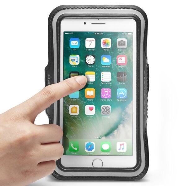 Spigen Velo Armband A700 Universal (Tüm Cihazlarla Uyumlu) Kılıf Spor için Kol Bandı Ter Geçirmez Black