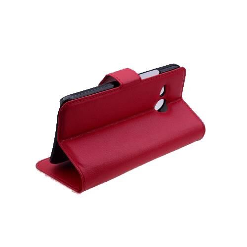 One M8 Mini ile Uyumlu Yan Model Kartlıklı Cüzdanlı Kılıf Kırmızı