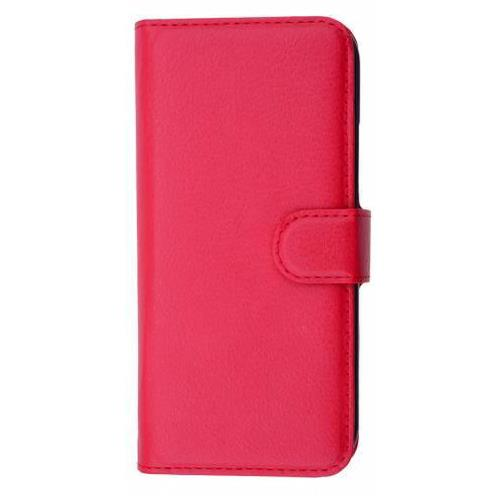 One M8 Mini ile Uyumlu Yan Model Kartlıklı Cüzdanlı Kılıf Kırmızı