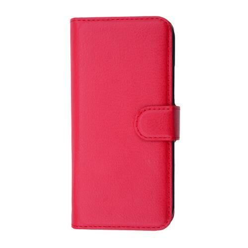 One M8 Mini ile Uyumlu Yan Model Kartlıklı Cüzdanlı Kılıf Kırmızı