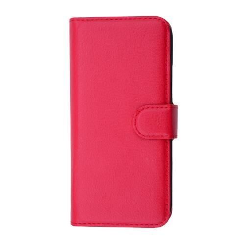 One M8 Mini ile Uyumlu Yan Model Kartlıklı Cüzdanlı Kılıf Kırmızı