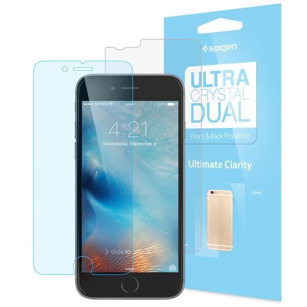 Spigen iPhone 6s/6 ile Uyumlu Ekran Koruyucu Ultra Crystal Dual (ön+arka)
