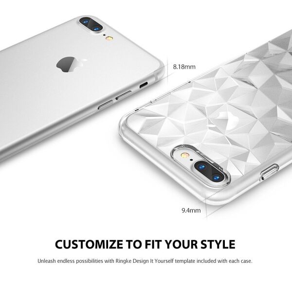 Ringke Air Prism 3D Elmas Yansıması iPhone 7/8 Plus ile Uyumlu KIlıf Rose Gold Ultra Hafif Esnek İnce Renkli Transparan