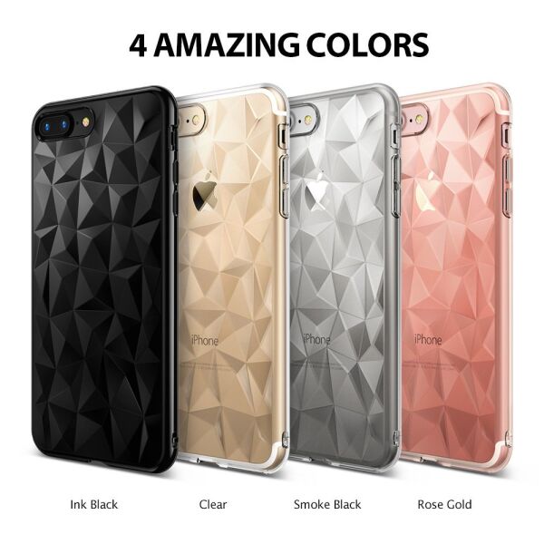 Ringke Air Prism 3D Elmas Yansıması iPhone 7/8 Plus ile Uyumlu KIlıf Rose Gold Ultra Hafif Esnek İnce Renkli Transparan