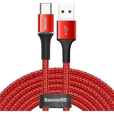 Baseus Halo Serisi Type-C Data Şarj Kablosu 3 metre CATGH-E09 Kırmızı