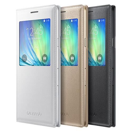 Galaxy A7 2015 ile Uyumlu Kılıf S View Cover EF-CA700BFEGWW Altın