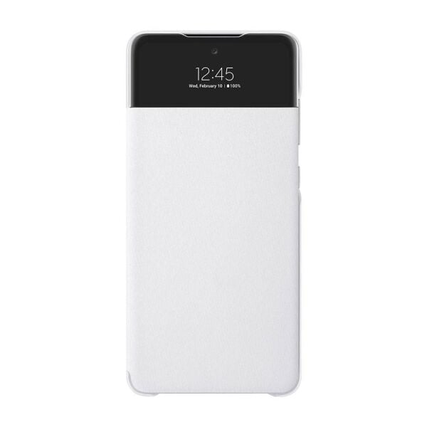 Galaxy A72 ile Uyumlu S View Cüzdan Kılıf Beyaz EF-EA725PWEGWW