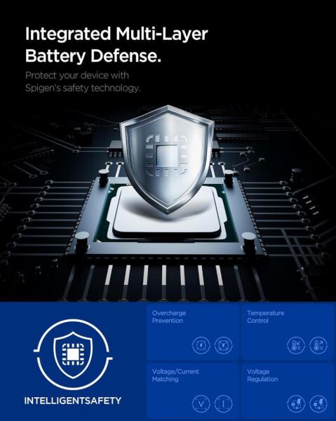Spigen 47W USB-C 2 Port Mini Hızlı Şarj Aleti Samsung PPS 2.0 / Isı Düşürücü GaN Pro Akım Korumalı PD 3.0 / SCP / FCP Protokol Güç Adaptörü iPhone & Android & iPad & MacBook Type-C Black