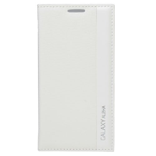 Galaxy Alpha ile Uyumlu Magnum Serisi Yan Model Kapaklı Kılıf Beyaz