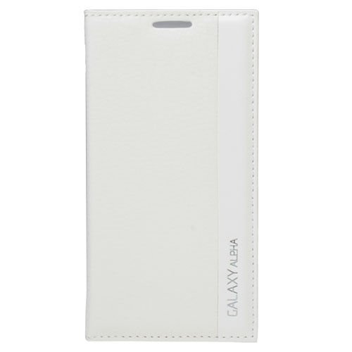Galaxy Alpha ile Uyumlu Magnum Serisi Yan Model Kapaklı Kılıf Beyaz