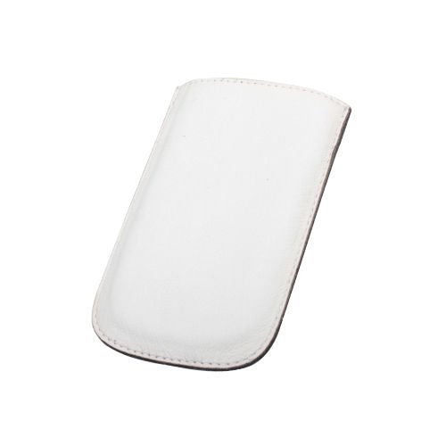 Galaxy Ace S5830 ile Uyumlu Çekmeli Deri Kılıf Beyaz