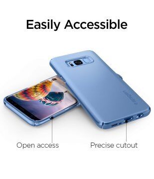 Spigen Galaxy S8 ile Uyumlu Kılıf Thin Fit Blue Coral
