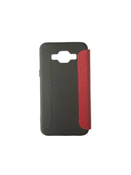 Jopus Galaxy J5 ile Uyumlu Premium Kapaklı Kılıf Kırmızı