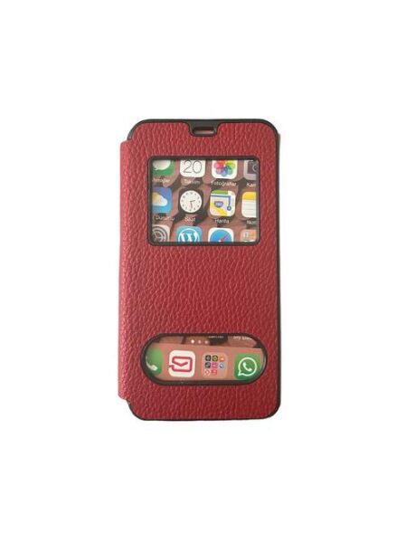 Jopus Galaxy J5 ile Uyumlu Premium Kapaklı Kılıf Kırmızı