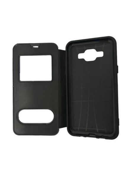 Jopus Galaxy J5 ile Uyumlu Premium Kapaklı Kılıf Siyah