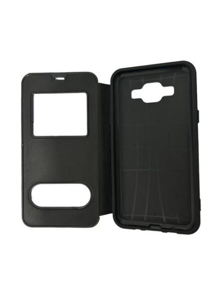 Jopus Galaxy J5 ile Uyumlu Premium Kapaklı Kılıf Siyah