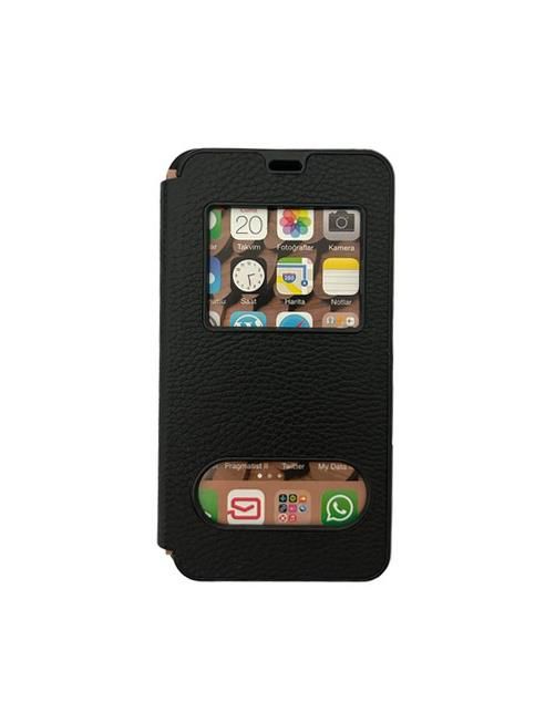 Jopus Galaxy J5 ile Uyumlu Premium Kapaklı Kılıf Siyah