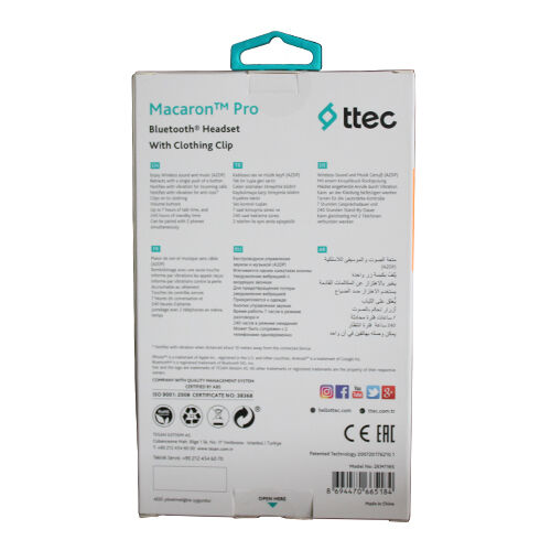 Ttec Macaron Pro Makaralı Bluetooth Kulaklık Siyah 2KM116S